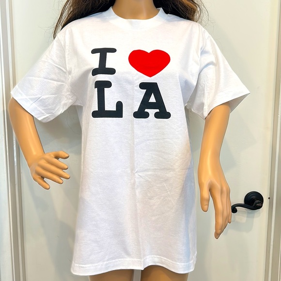 NEW Alstyle Apparel & Activewear I ♥️ LA White T-Shirt - Picture 2 of 8